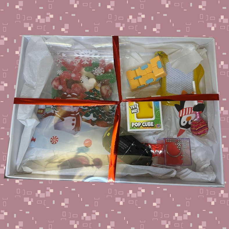 🎄 Sensory Stunt Fun Box – Toys, Puzzles & Christmas Sweets!