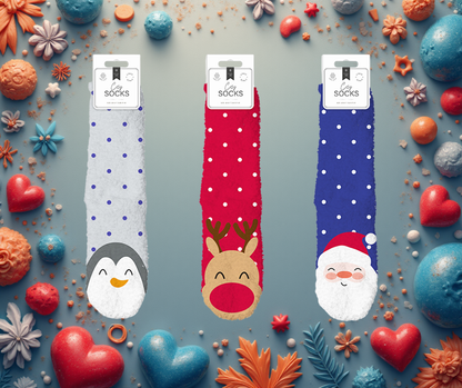 Christmas Cozy Gripper Socks Size 4-7 (twin Pack)